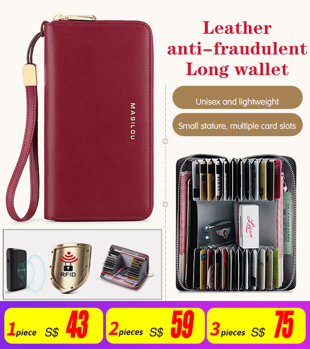 Leather Anti-fraudulent Long Wallet