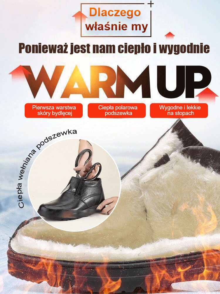 Męskie bawełniane buty z prawdziwej skóry wełnianej