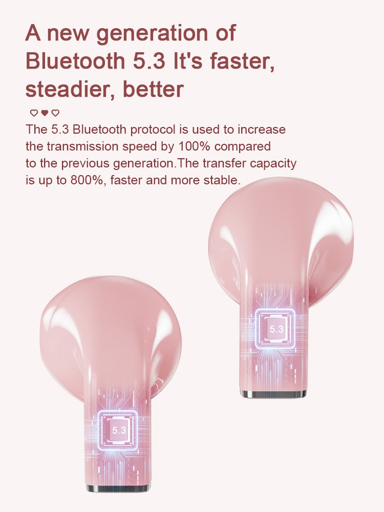 Heart-shaped binaural stereo sound range long mini headphones