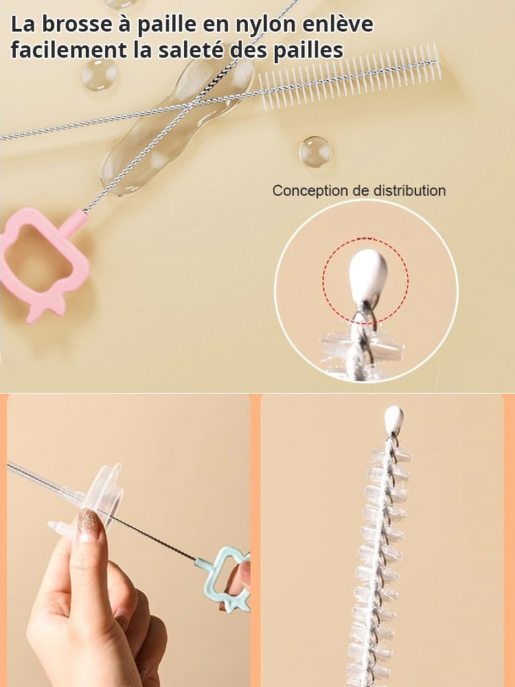 Ensemble de brosse de biberon rotatif spécial pour bébé