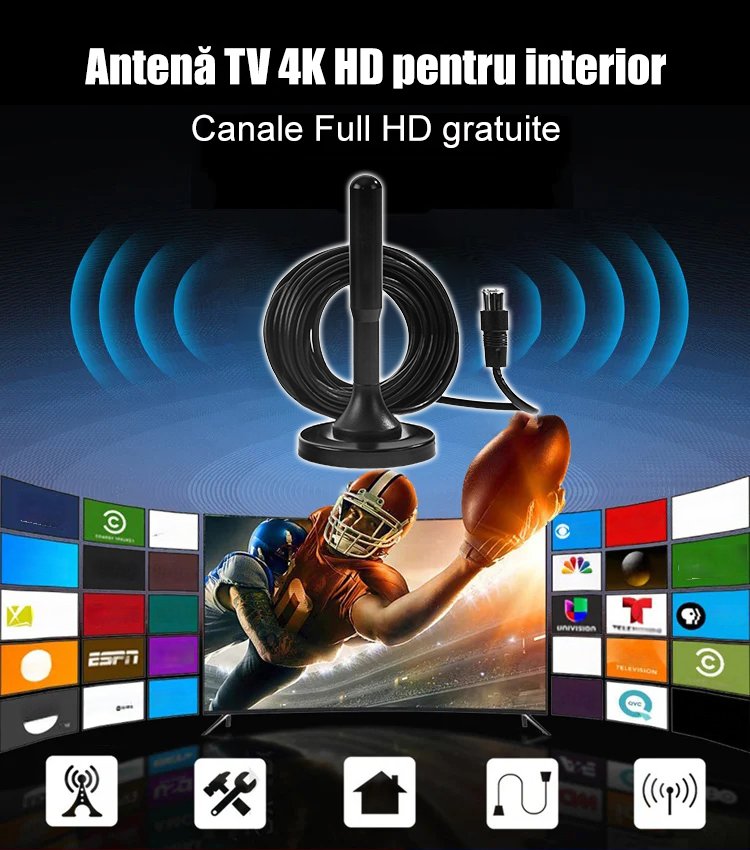 Antenă TV de interior 4K HD