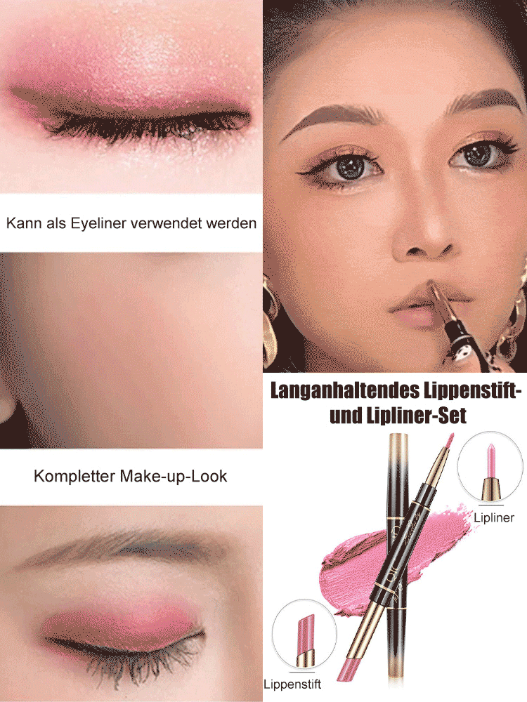 Set aus Lippenstiften und Liplinern 2 in 1