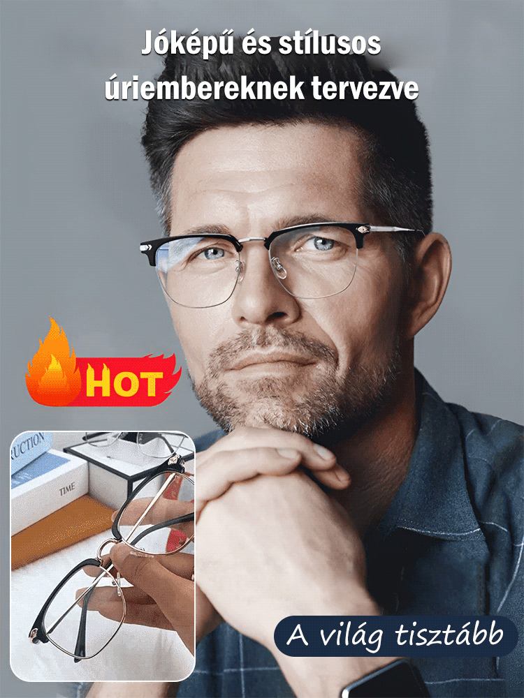 Titán keretes presbyopia szemüveg