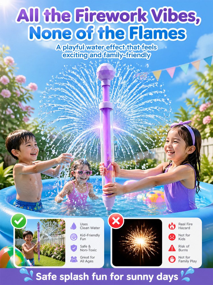 Firework water spray toy
