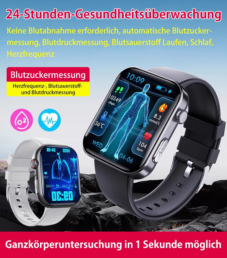 Nicht-invasive, nadelfreie intelligente Glukose-Uhr