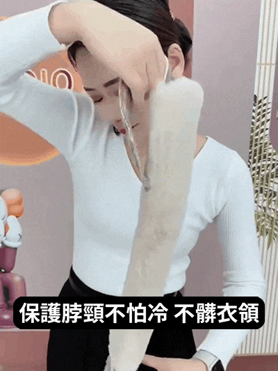 千鳥格獺兔毛交叉圍巾