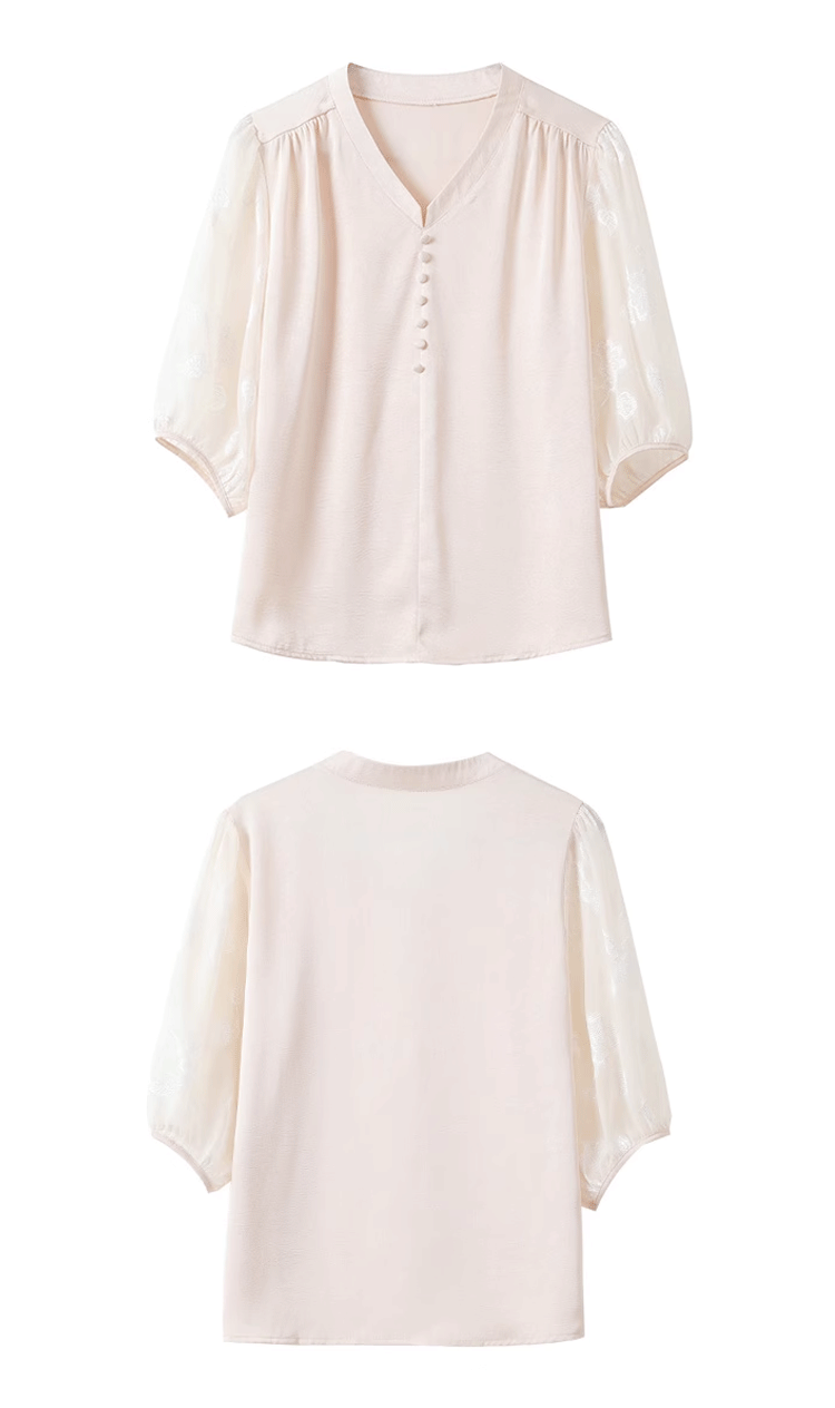 夏にぴったりの通気性抜群シルクレディーストップス