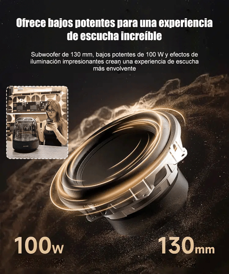 Altavoz Bluetooth de Cristal Colorido