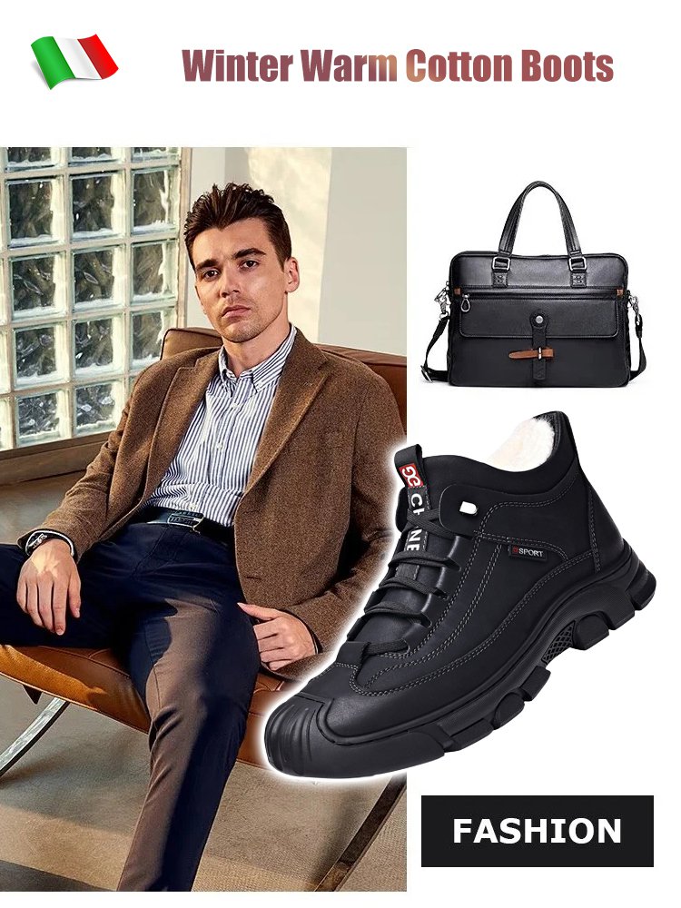 Men's velvet warm high -top shoes