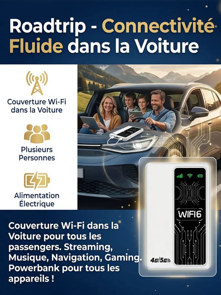 [Fonction deux-en-un] Batterie externe portable avec Wi-Fi portable
