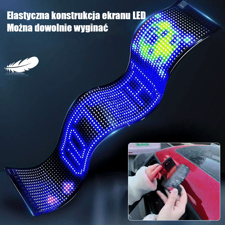 Ultracienki, elastyczny, miękki ekran LED do samochodu