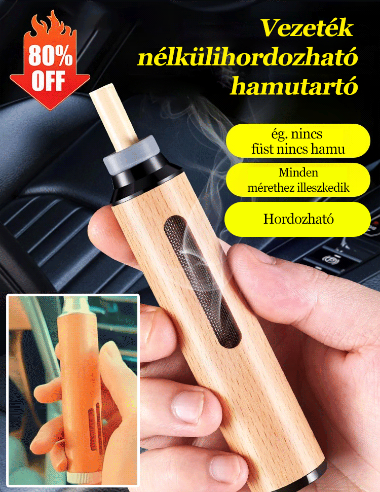 Vezeték nélkülihordozható hamutartó