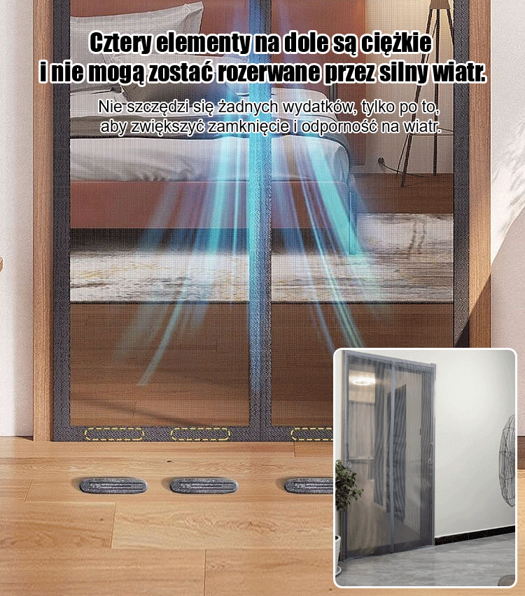 Letnia kurtyna magnetyczna przeciw komarom na rzep