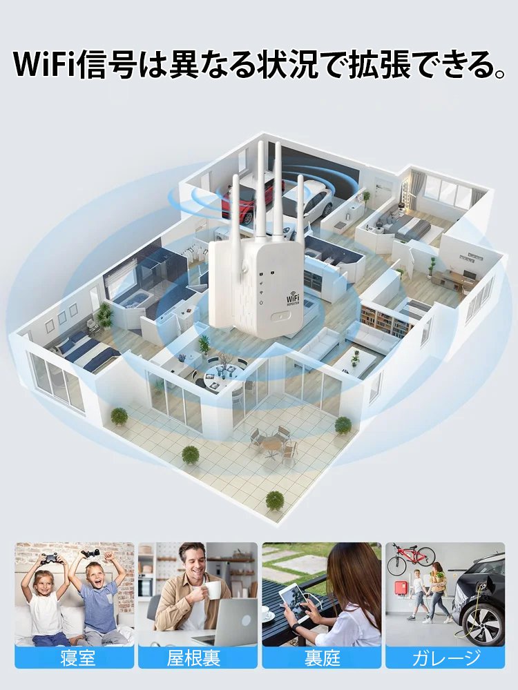 5GデュアルバンドWiFi中継器