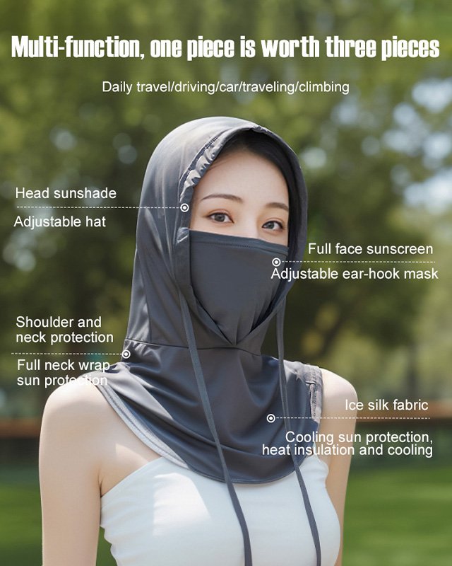 Ice Silk Face Mask Hat Combo