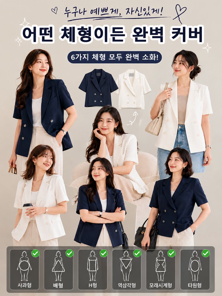 링클프리 차르르 시크 정장 반팔 자켓