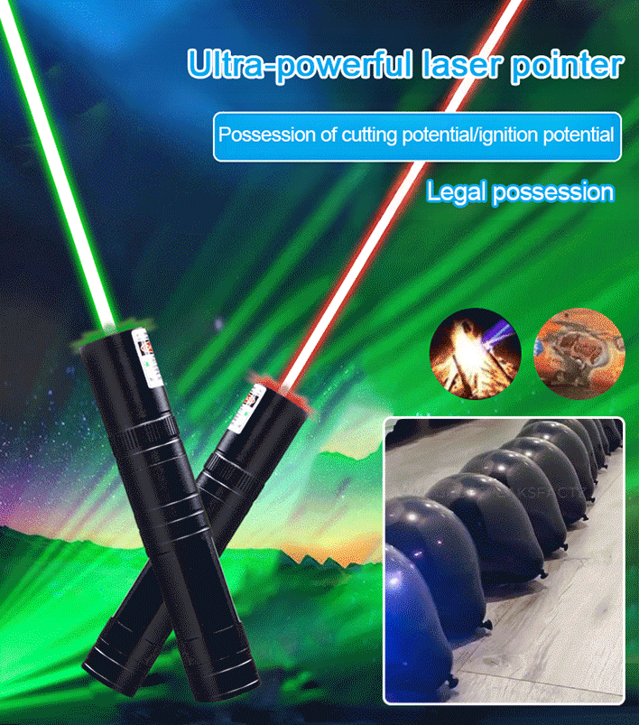 Red and green single-point laser light