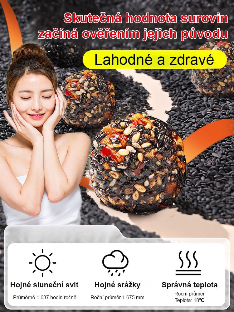 【Vlasy čím více jíš, tím černější】Pět vzácných ořechových a kustovnicových sezamových kuliček