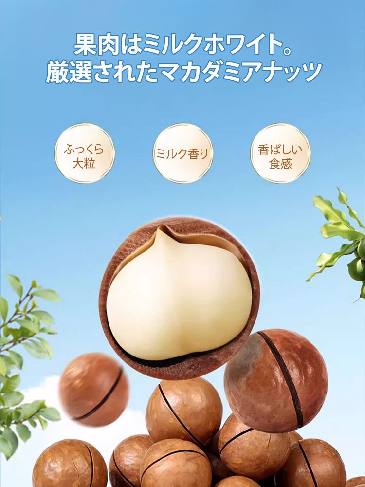 ミルク香る薄皮殻割れマカダミアナッツ