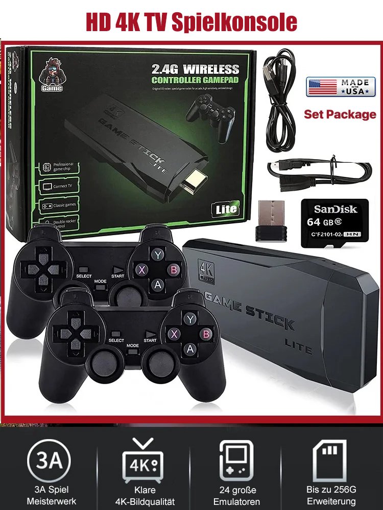 Hanhibr M8 Kabellose TV-Spielkonsole mit 10.000 eingebauten Spielen