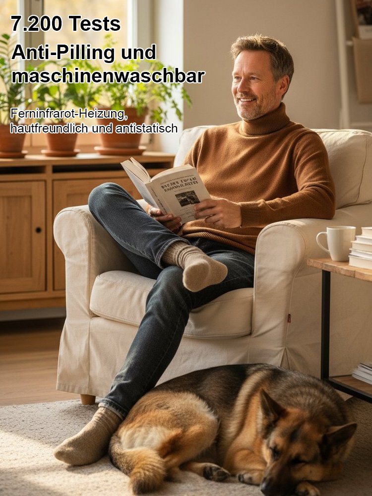 Herren Strickpullover mit Fleece und extra dick