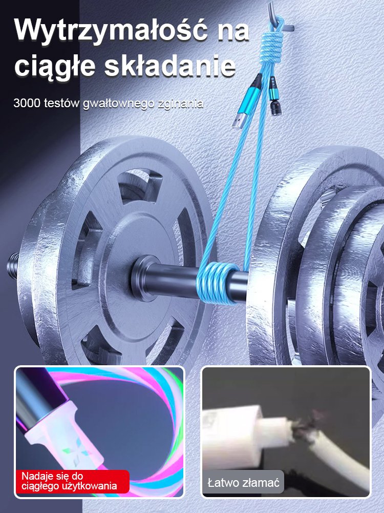 Magnetyczny kabel do transmisji danych Magic Flow 3 w 1