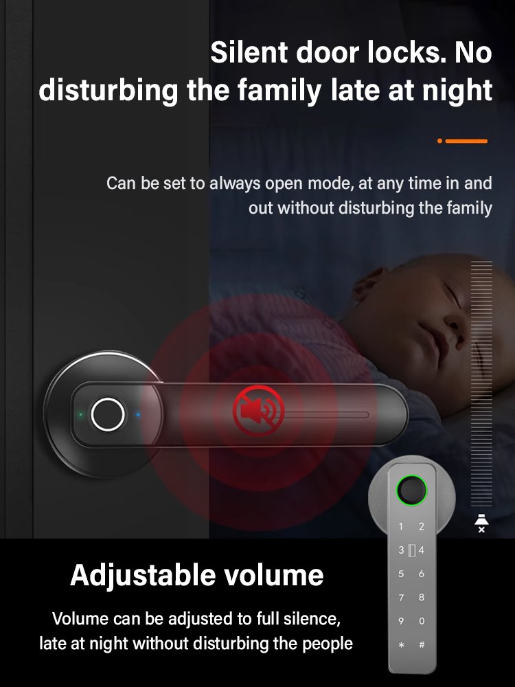 Home Interior Wooden Door Bluetooth Smart Lock Door