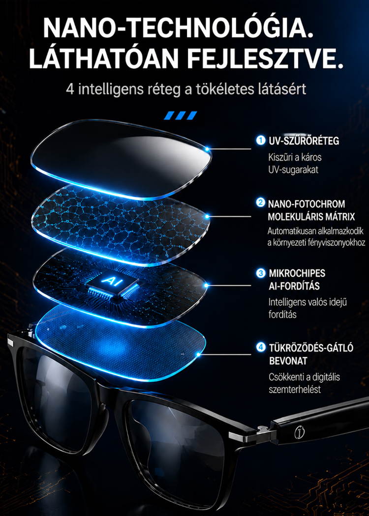 Intelligens Zoom Színváltó Valós idejű AI Fordító Szemüveg Ingyenes szállítás 24 órán belül