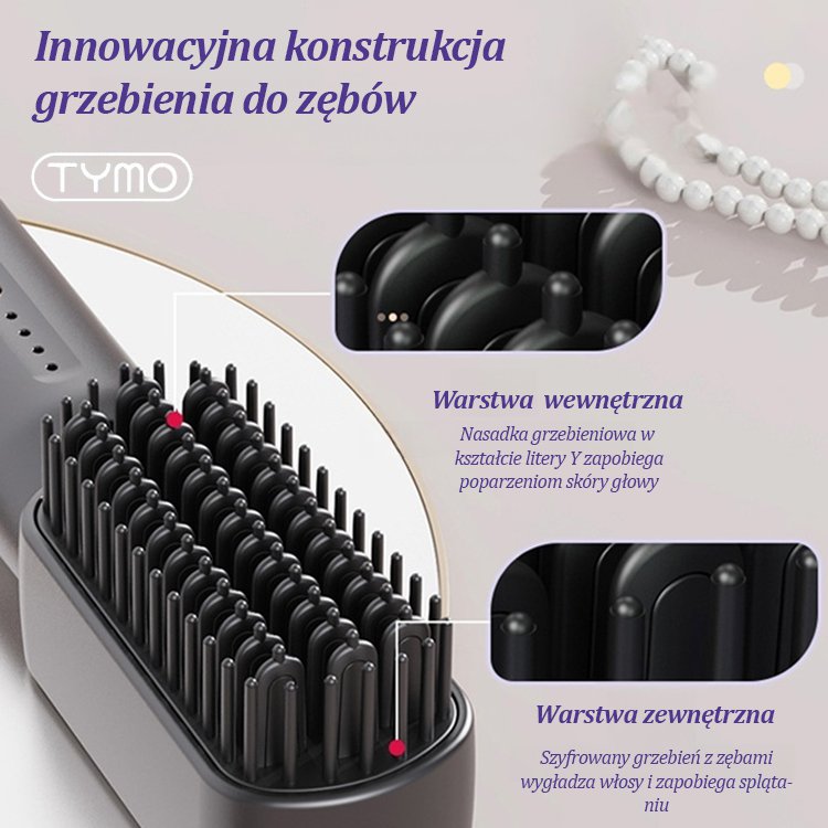 Jony ujemne nie szkodzą włosom Przenośny bezprzewodowy mini grzebień do prostowania włosów