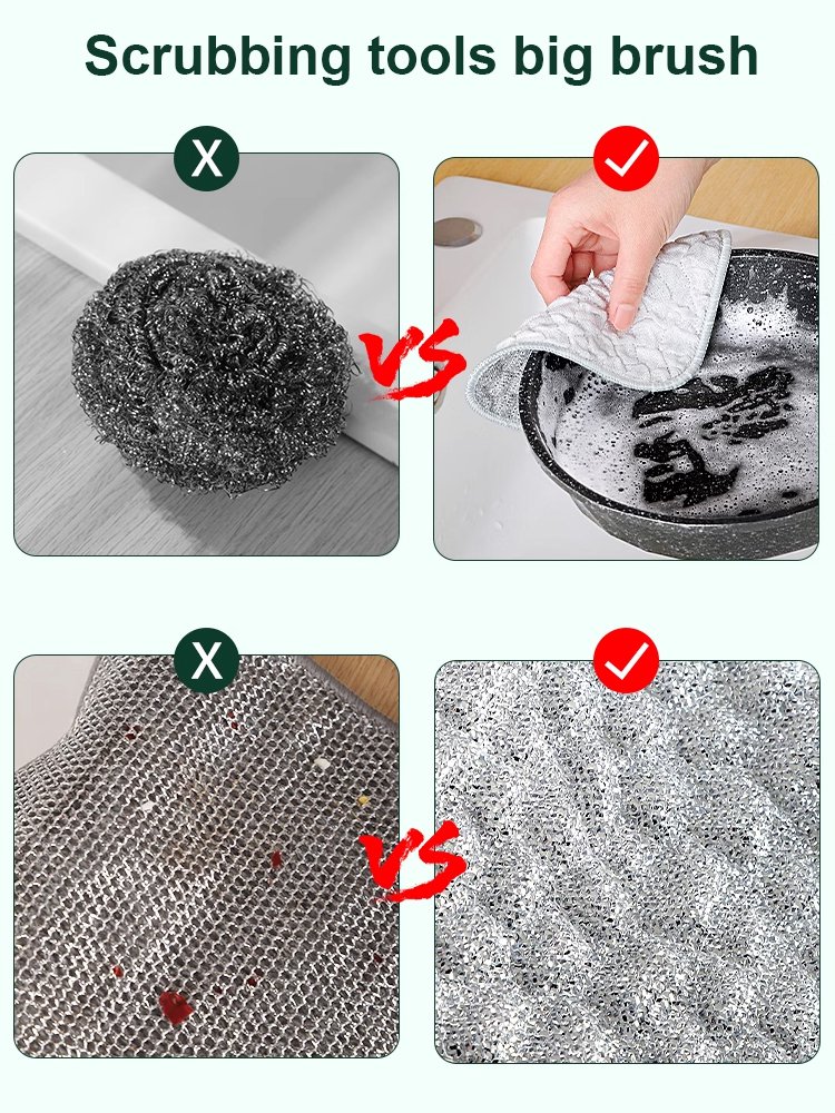  Double-sided Steel Wool Cleaning Dish Cloth