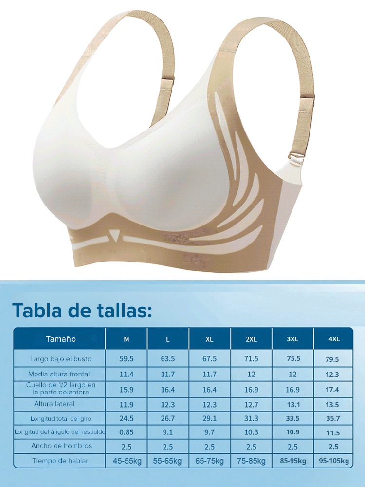 Sujetador sin marcas con efecto lifting para prevenir la caída