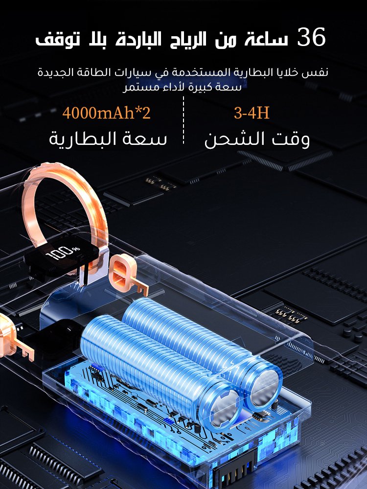 مروحة قوية محمولة بدون فرشاة للتخييم في الهواء الطلق