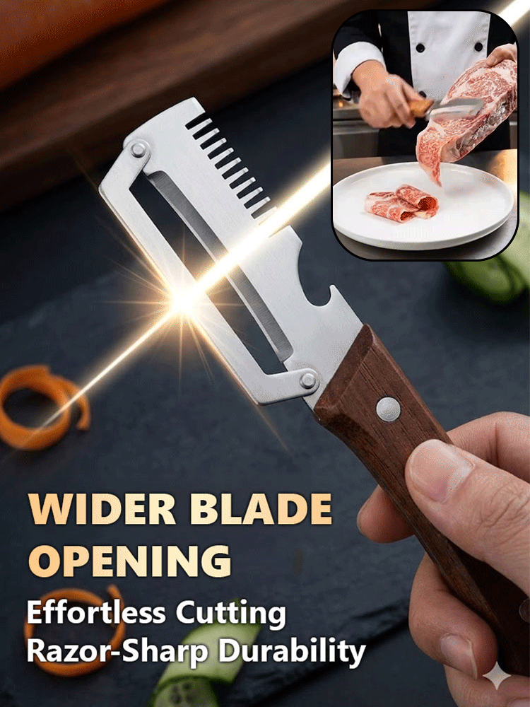 Multifunctional Peeler for Onion Strips, Stainless Steel Peeler, Scallion Scraper, Kitchen Fruit Pee