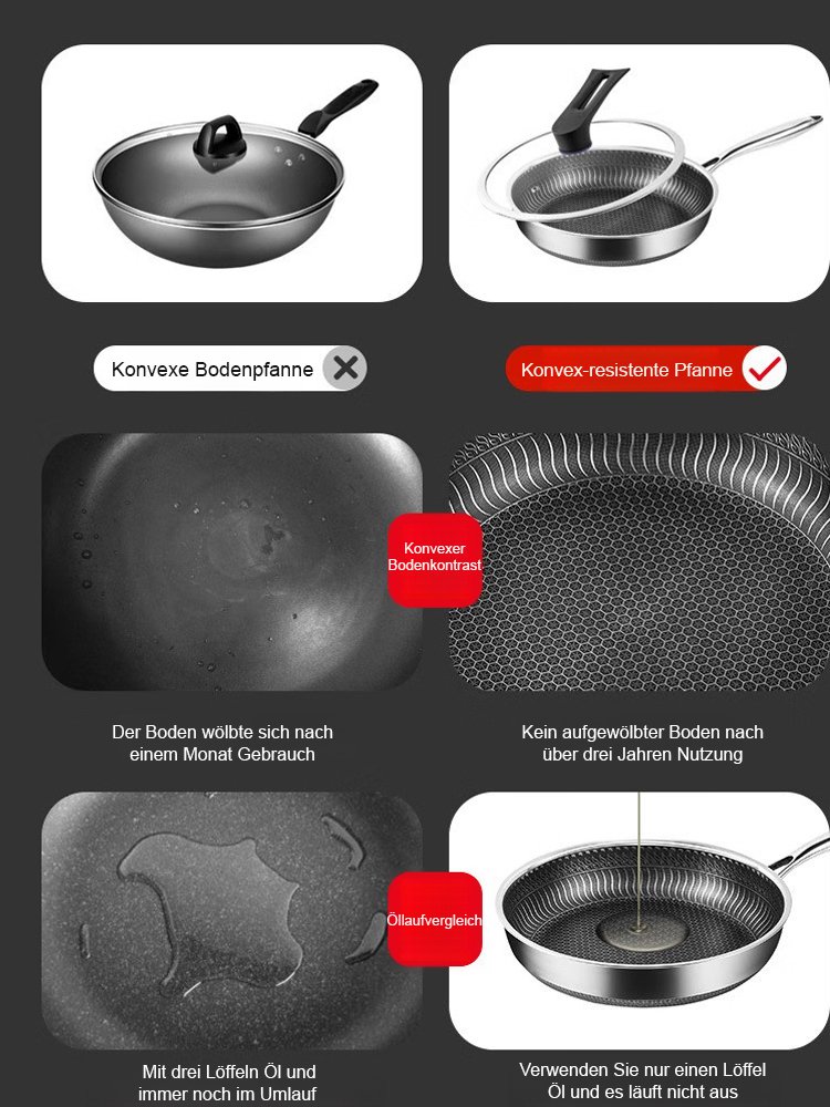 【Langlebig】 Bratpfanne aus Edelstahl