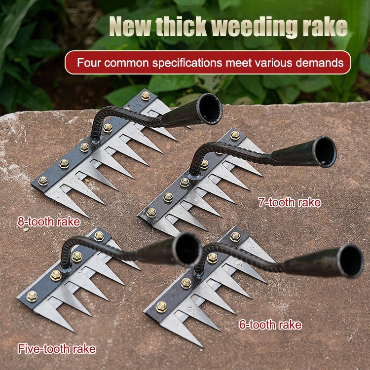 Detachable agricultural weeding manganese steel rake