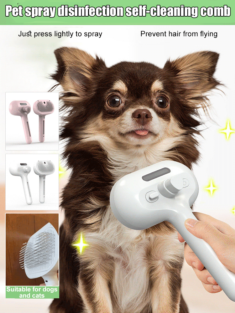 [Disinfecting comb] Pet spray disinfecting self-cleaning comb