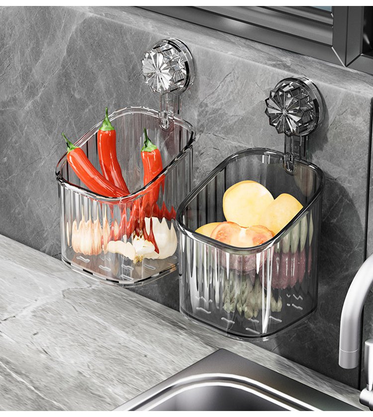 玄関で利用する吸盤式壁掛け収納ボックス