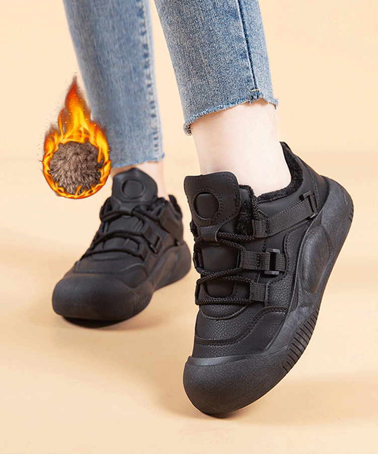 여성용 대인기 통굽 캐주얼 기모 스니커즈