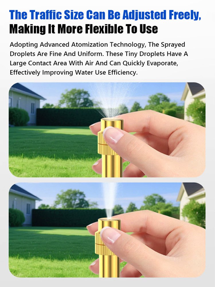 Copper nozzle adjustable-angle atomizing watering set