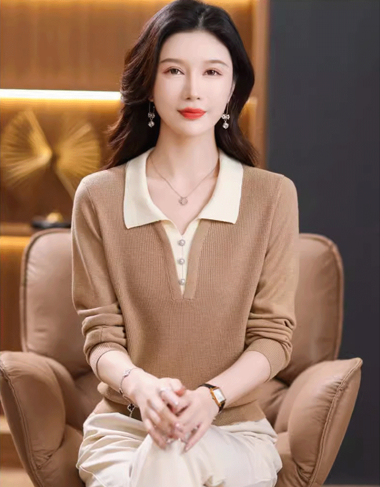 配色切り替えカシミヤニット