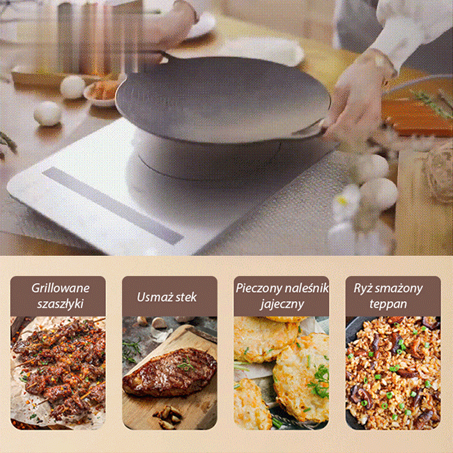 Przenośna zewnętrzna patelnia grillowa z kamienia Maifan.