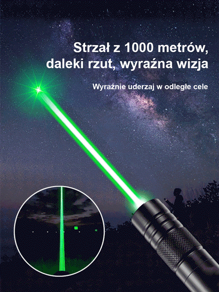 Wysokiej mocy dalekosiężny laserowy wskaźnik świetlny.