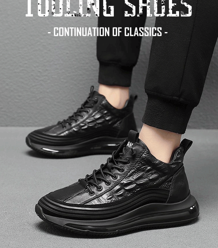 メンズクロコダイル柄万能革靴（3倍柔らかい子牛革使用）