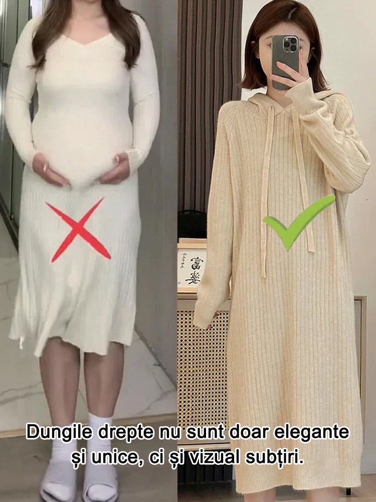 [Patru culori disponibile] Fusta tricotată cu glugă în stil coreean