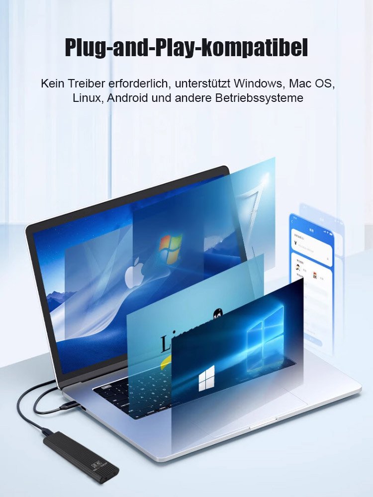 16TB großer Speicher Type-C tragbare Mini-SSD