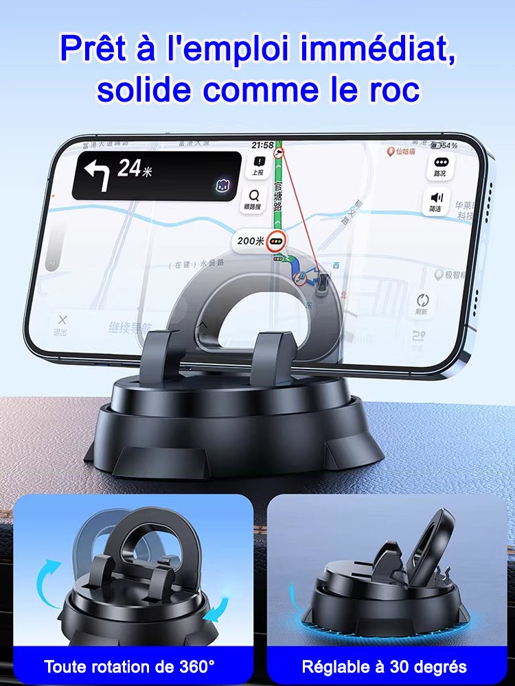 Console multifonction à ventouse intelligente avec support de téléphone de navigation