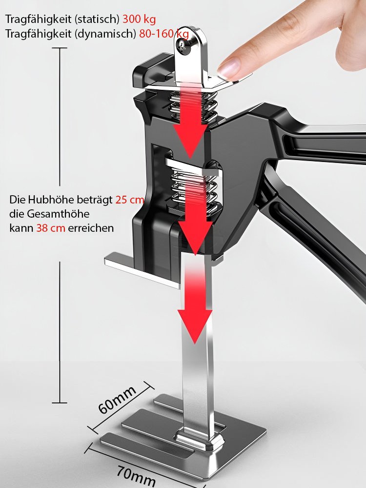 (Tragfähigkeit 300 kg) Ganzmetall-Höhenverstellung für das Heben schwerer Gegenstände