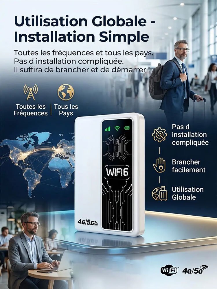 [Fonction deux-en-un] Batterie externe portable avec Wi-Fi portable