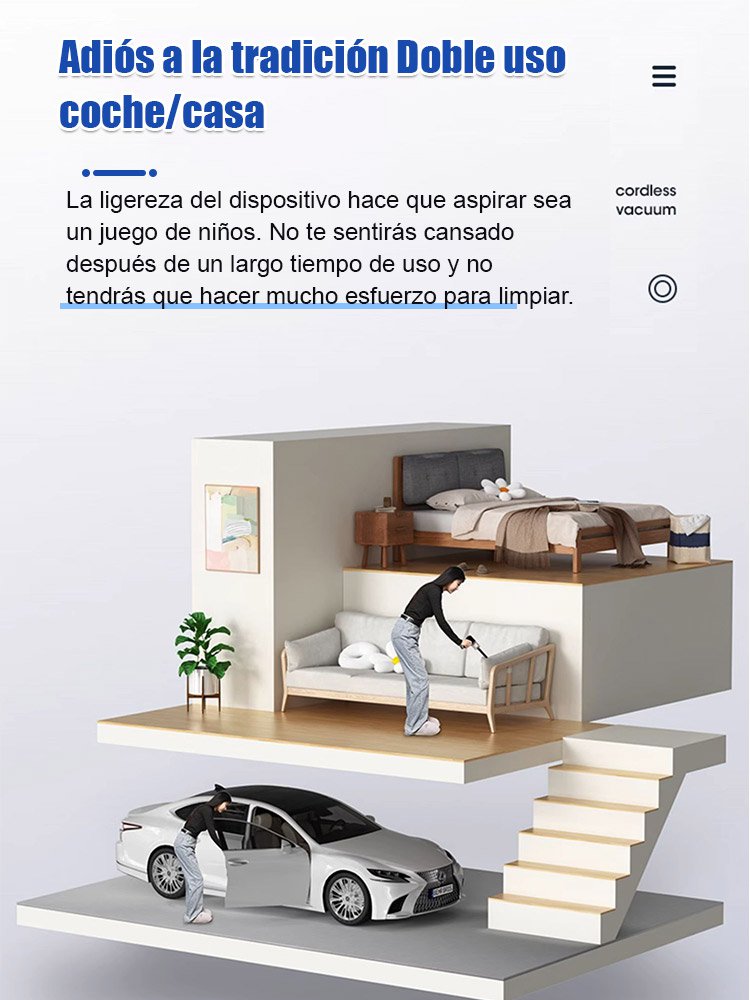 Potente aspirador multifunción para coches