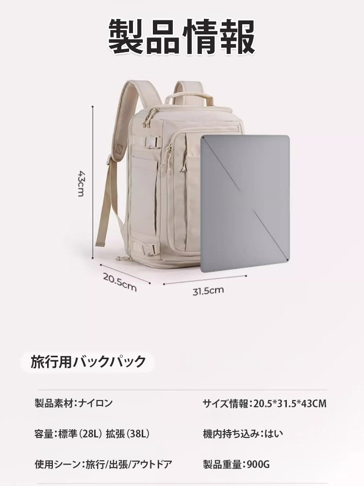 【世界をまるごと収納】旅行用大容量バックパック